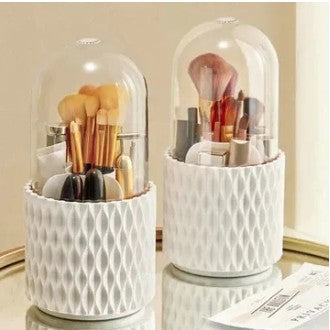 360° Rotating Makeup Organizer  Brush Storage Box for Cosmetic Brushes